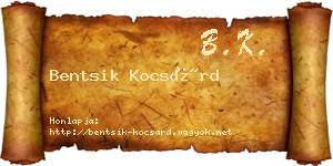 Bentsik Kocsárd névjegykártya